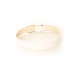 Ceinture basique  Blanc à boucle argentée. BG-P0Z9