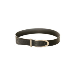 Ceinture basique Noire à boucle argentée. BG-P0Z9