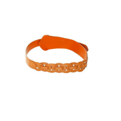 Ceinture tressée Camel asymétrique à boucle argentée. BG-0517