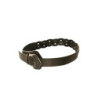 Ceinture tressée noire asymétrique à boucle argentée. BG-0517