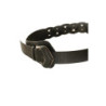 Ceinture tressée noire asymétrique à boucle argentée. BG-0517