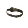 Ceinture tressée noire asymétrique à boucle argentée. BG-0517