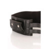 Ceinture noire large, double boucle et pochettes accessoires. D7235