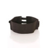 Ceinture noire large, double boucle et pochettes accessoires. D7235