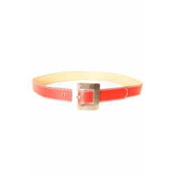 Ceinture Rouge avec couture blanche à boucle carré CE 504