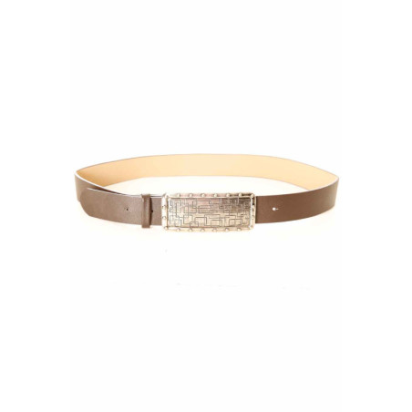 Ceinture Marron avec grosse boucle rectangle graphique CE 573