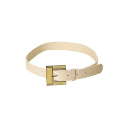 Ceinture Blanche effet cuir à boucle carré et strass CE 726