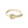 Ceinture Blanche effet cuir à boucle carré et strass CE 726