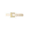 Ceinture Blanche effet cuir à boucle carré et strass CE 726