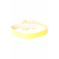 Ceinture Jaune, boucle motif feuilles BG-PO44