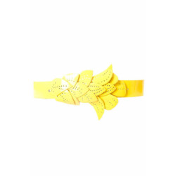 Ceinture Jaune, boucle motif feuilles BG-PO44