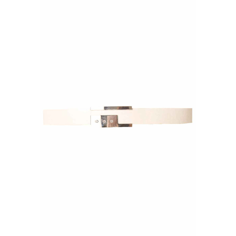 Ceinture Blanche, boucle rectangulaire avec strass BG 0236