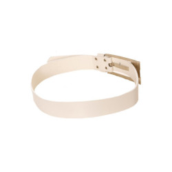 Ceinture blanc, boucle rectangle à strass. BG-0237