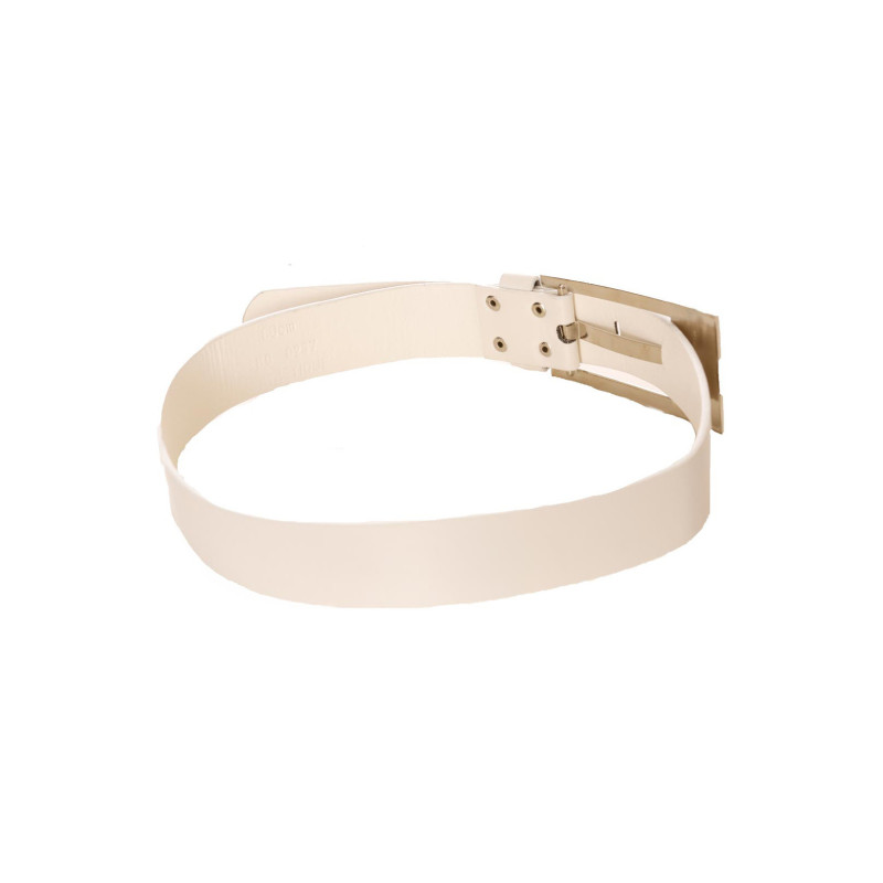 Ceinture blanc, boucle rectangle à strass. BG-0237