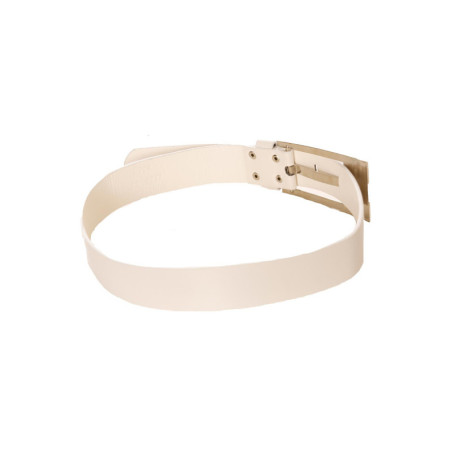 Ceinture blanc, boucle rectangle à strass. BG-0237