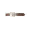 Ceinture Noir effet cuir à boucle fantaisie géométrique SG-0427