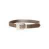 Ceinture Noir effet cuir à boucle fantaisie géométrique SG-0427