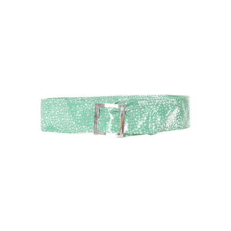 Ceinture verte égère à motif étoiles et boucle rectangle. étoiles