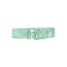 Ceinture verte égère à motif étoiles et boucle rectangle. étoiles