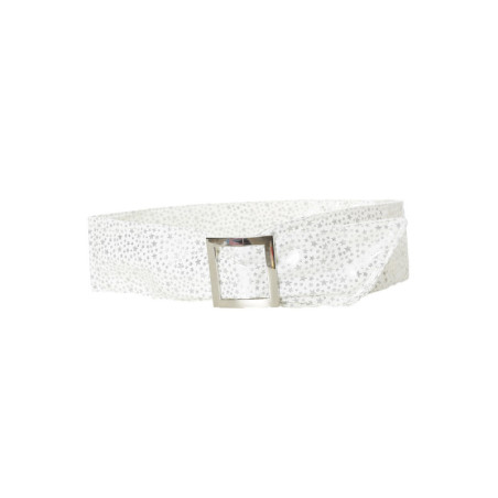 Ceinture blanche légère à motif étoiles et boucle rectangle. étoiles