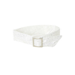 Ceinture blanche légère à motif étoiles et boucle rectangle. étoiles