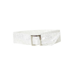 Ceinture blanche légère à motif étoiles et boucle rectangle. étoiles