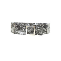 Ceinture noir légère à motif étoiles et boucle rectangle. étoiles