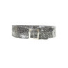 Ceinture noir légère à motif étoiles et boucle rectangle. étoiles