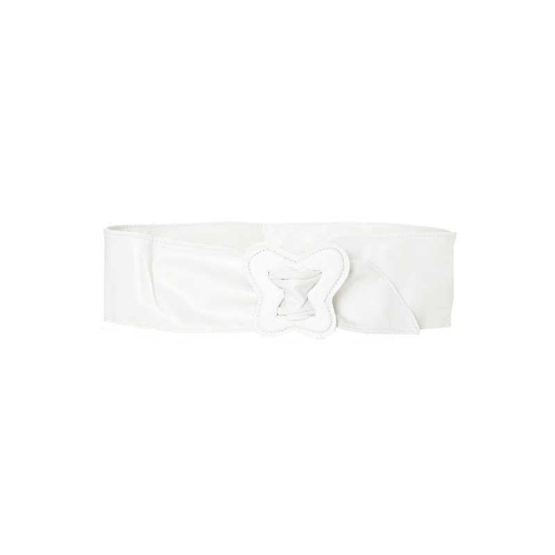 Ceinture blanche légère a boucle forme papillon. BG-PO38