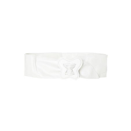 Ceinture blanche légère a boucle forme papillon. BG-PO38