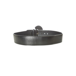 Ceinture noir style matelassé avec boucle ovale brillante. BG-0101