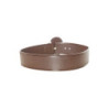 Ceinture marron style matelassé avec boucle ovale brillante.