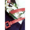 Ceinture rouge à pois blanc