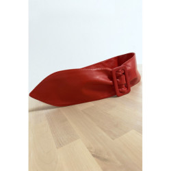 Ceinture rouge avec boucle rectangle