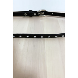Fine ceinture noir avec accessoire et strass