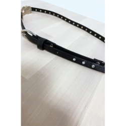 Fine ceinture noir avec accessoire et strass
