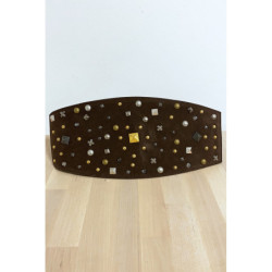 Grosse ceinture de taille en suédine choco avec élastique au dos