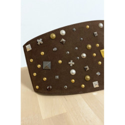 Grosse ceinture de taille en suédine choco avec élastique au dos