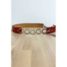 Ceinture rouge avec accessoire en cercles et en strass