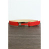 Ceinture rouge avec boucle rectangulaire et strass