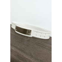 Ceinture blanche avec longue boucle rectangulaire