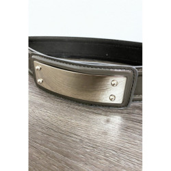Ceinture noir avec longue boucle rectangulaire