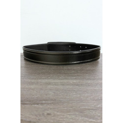 Ceinture noir avec longue boucle rectangulaire