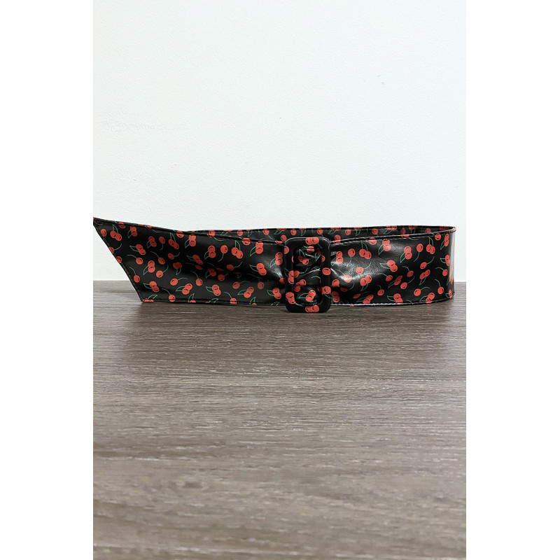 Ceinture noir avec motif cerise