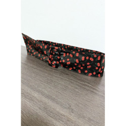 Ceinture noir avec motif cerise