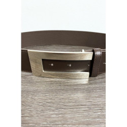 Ceinture noir avec boucle rectangulaire argenté