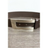 Ceinture noir avec boucle rectangulaire argenté