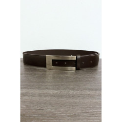 Ceinture noir avec boucle rectangulaire argenté