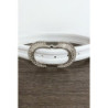 Ceinture blanche avec boucle ornée de strass