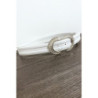 Ceinture blanche avec boucle ornée de strass